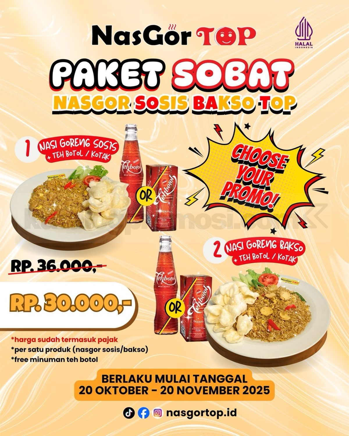 Promo Nasgor Top Paket Sobat cuma Rp 30.000 Promo Nasgor Top Paket Sobat cuma Rp 30.000