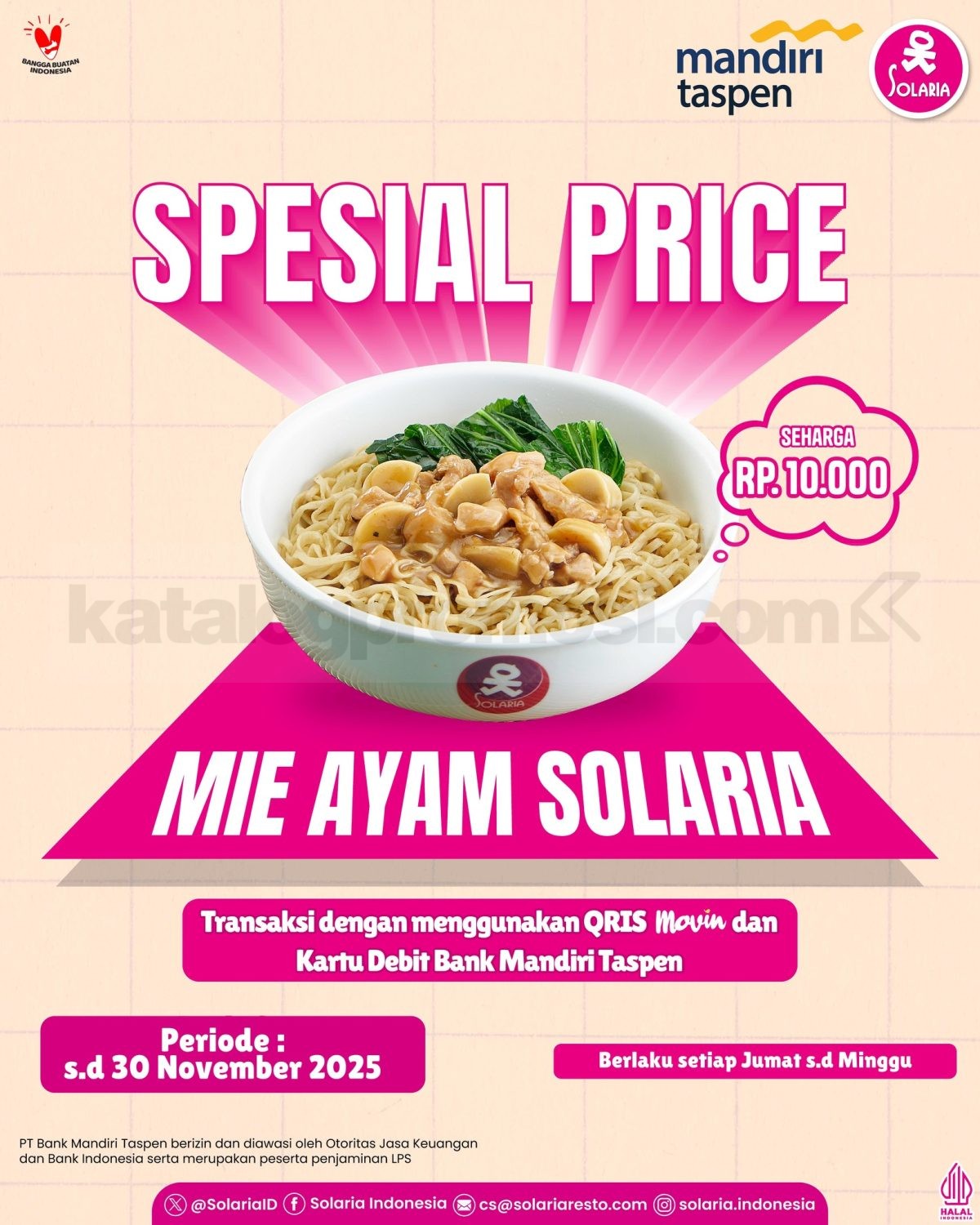 Promo Solaria Harga Spesial Mie Ayam hanya RP 10.000 dengan QRIS Movin Promo Solaria Harga Spesial Mie Ayam hanya RP 10.000 dengan QRIS Movin