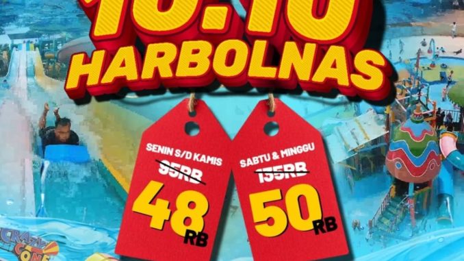 Promo transera Waterpark Bekasi 10.10 Harbolnas Tiket mulai Rp48ribu