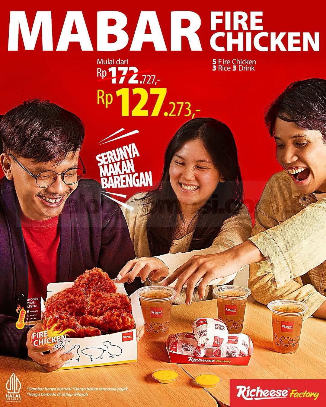 Promo RICHEESE FACTORY Combo Mabar Mulai Rp. 127.273 Promo RICHEESE FACTORY Combo Mabar Mulai Rp. 127.273