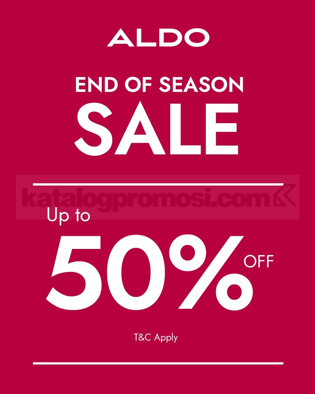 Promo ALDO End of Season Sale Diskon Hingga 50% Promo ALDO End of Season Sale Diskon Hingga 50% untuk koleksi sepatu tas dan aksesori pilihan