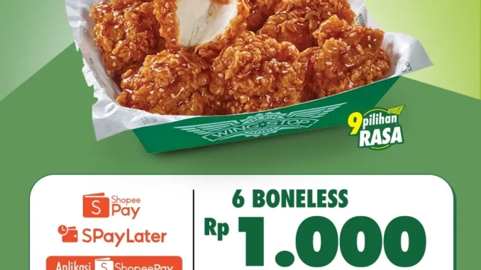 Promo Wingstop 6 Boneless cuma Rp 1.000 pakai ShopeePay