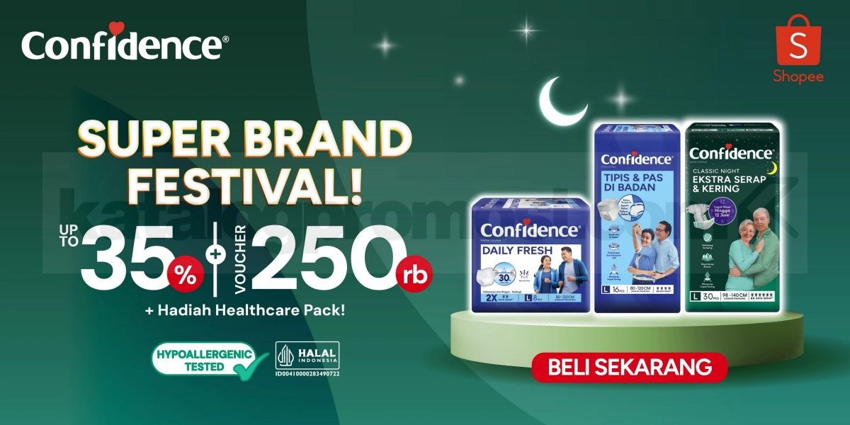 Confidence Super Brand Festival di Shopee! Diskon 35% + Voucher 250K 