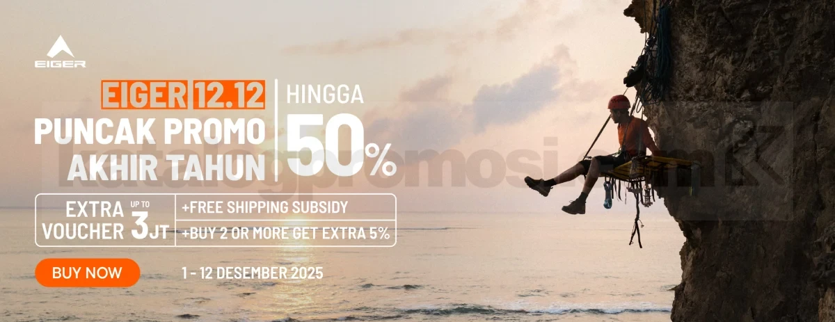 Eiger 12.12 Puncak Promo Akhir Tahun! Diskon 50% + Extra Voucher 