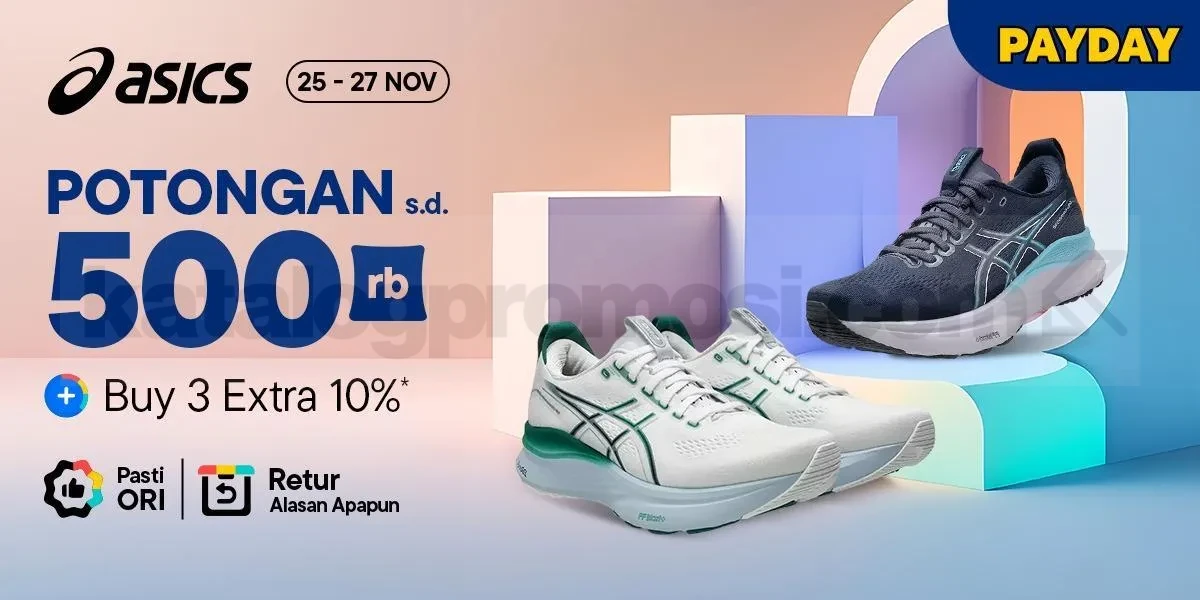 Promo ASICS di Blibli Payday! Hemat 500K + Ekstra Diskon 10%