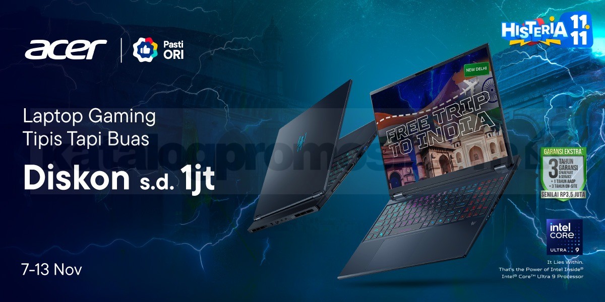 Promo Acer Blibli Histeria 11.11 Diskon hingga 1 Juta
