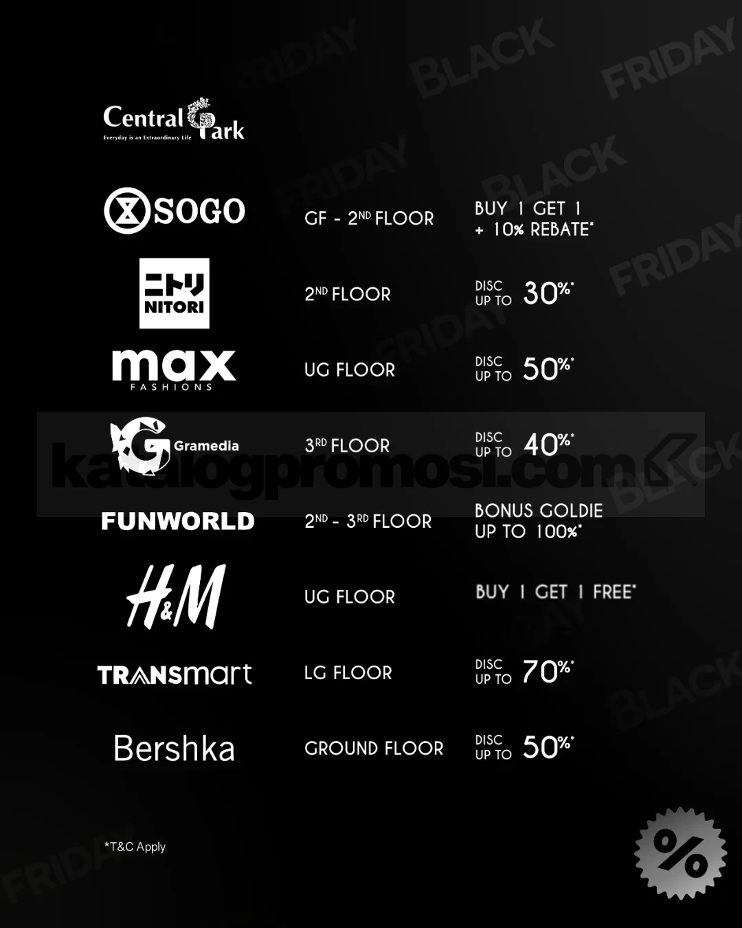 Promo Black Friday Central Park Mall Diskon hingga 80% Promo Black Friday Central Park Mall Diskon hingga 80%