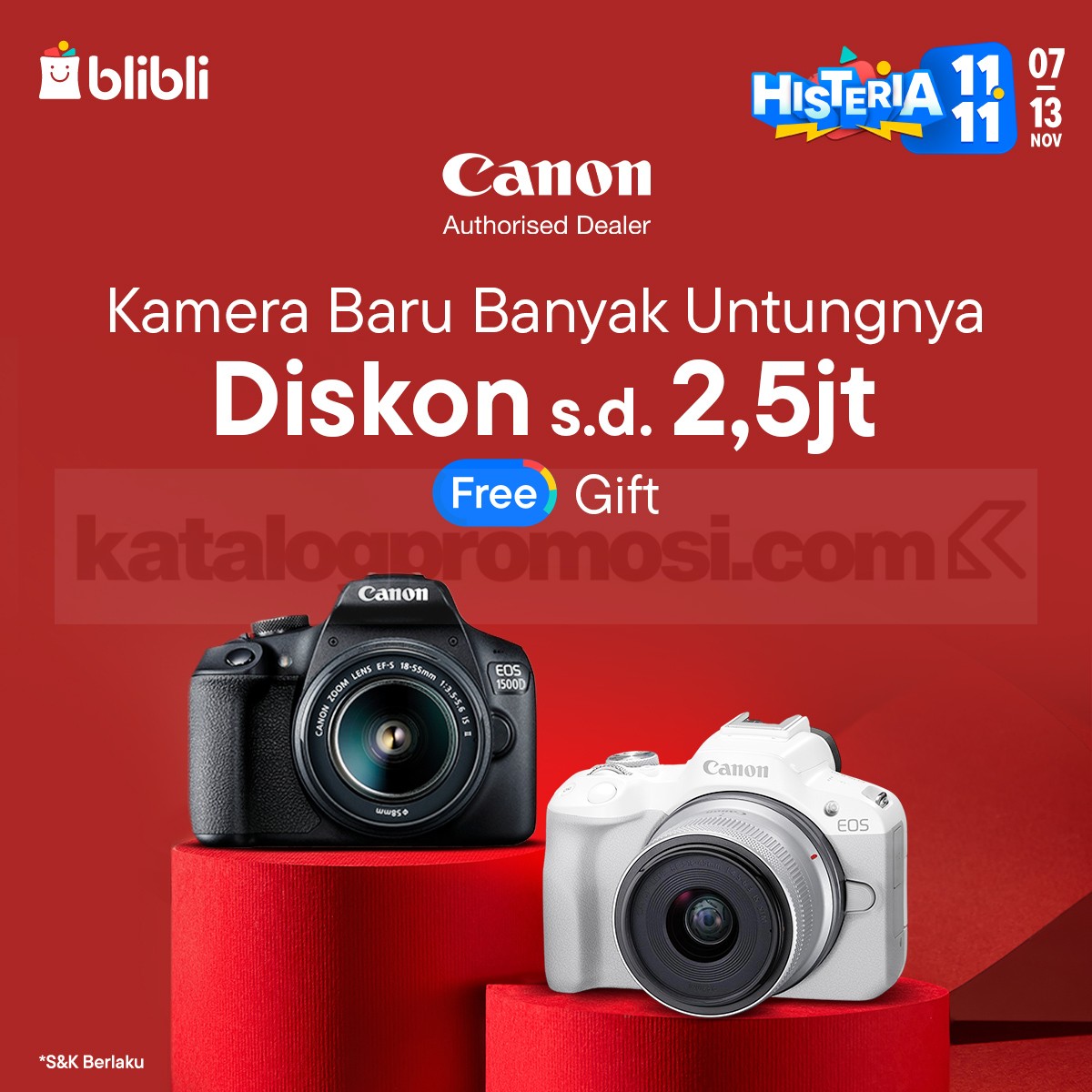 Promo Canon Blibli Histeria 11.11 Diskon hingga 2,5 Juta + Free Gift