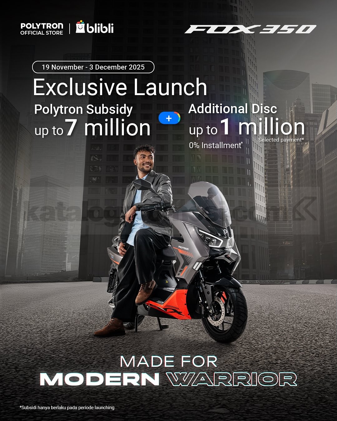 Promo FOX-350 Hadir Eksklusif di Blibli! Subsidi 7 Juta + Potongan Pembayaran