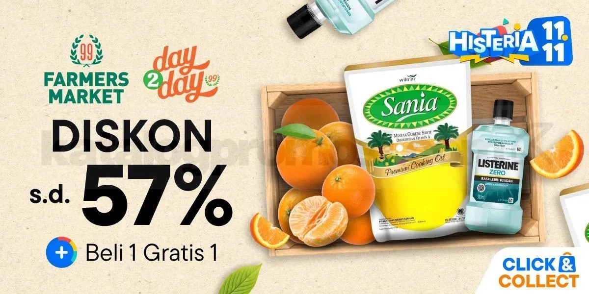 Promo Farmers Market Blibli Histeria 11.11 Diskon 57% + Beli 1 Gratis 1