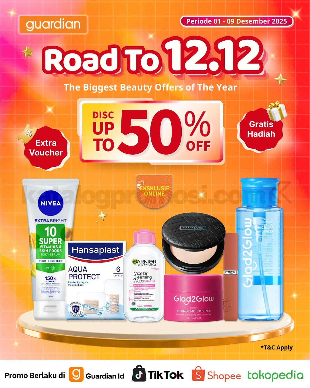 Promo Guardian 12.12 Diskon hingga 50% + dapatkan Voucher & Gratis Hadiah!