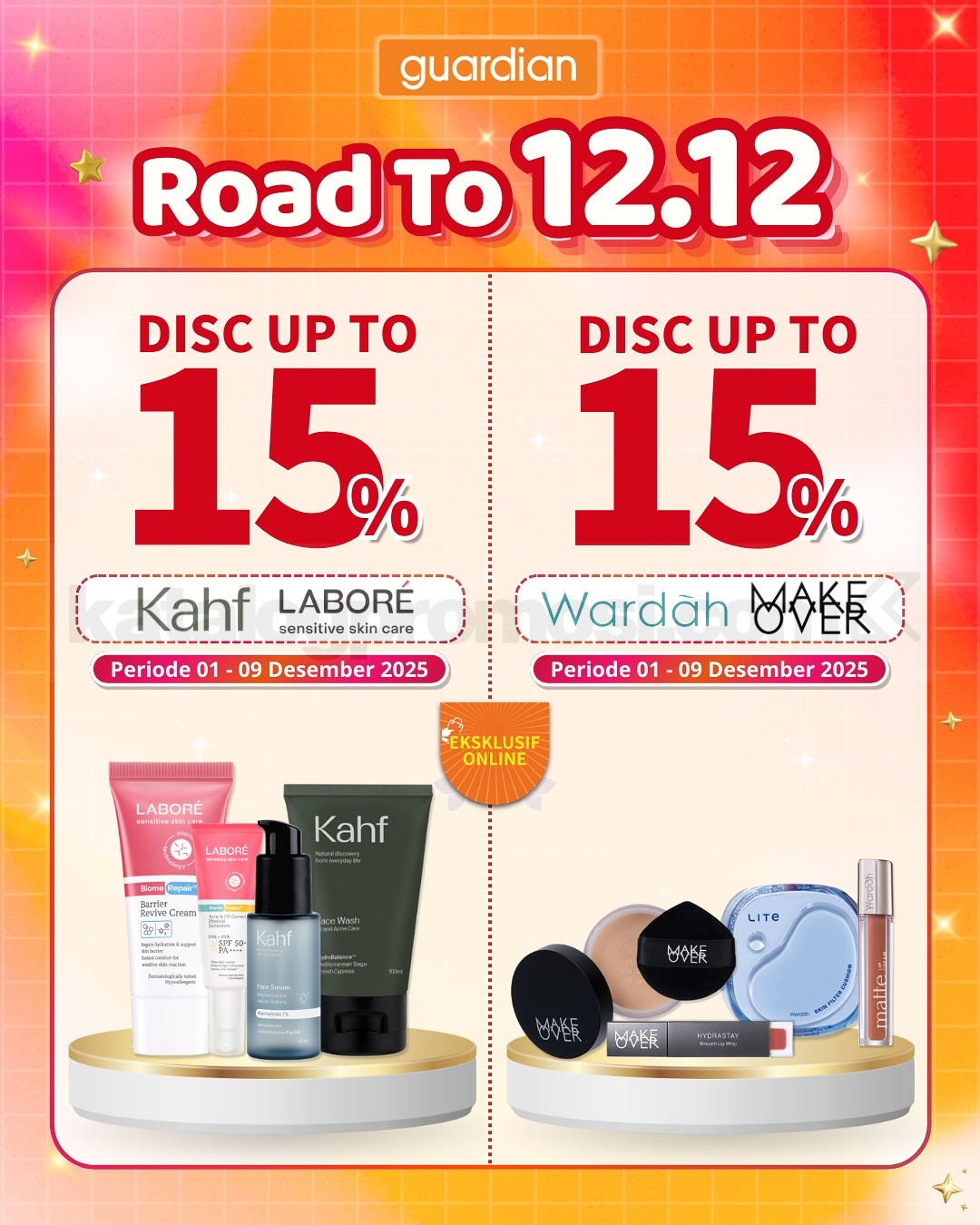 Promo Guardian 12.12 Diskon hingga 50% + dapatkan Voucher & Gratis Hadiah!