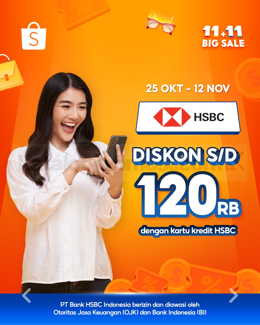 Promo HSBC Shopee 11.11 Big Sale Diskon hingga 120K!