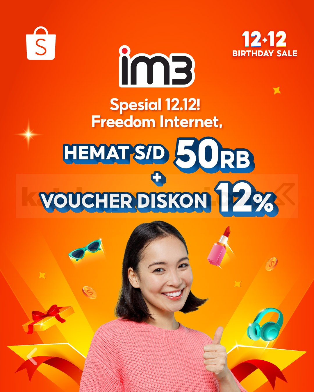 Promo IM3 di Shopee 12.12 Hemat 50K + Voucher Diskon 12%