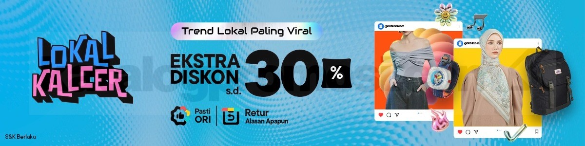 Promo Lokal Kalcer Blibli Ekstra Diskon hingga 30%