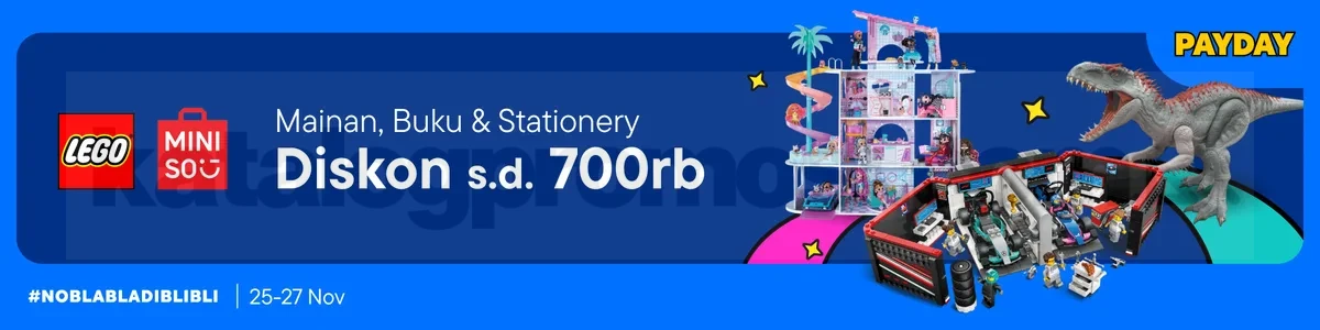 Promo Mainan Buku Stationery Blibli Payday Diskon hingga 700K!