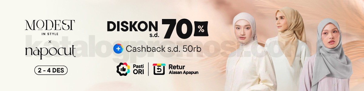 Promo Modest In Style x Napocut di Blibli Diskon hingga 70%