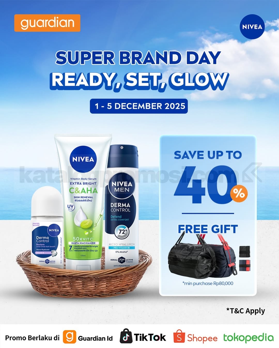 Promo Nivea di Guardian Super Brand Day Diskon 40% + Hadiah Gratis