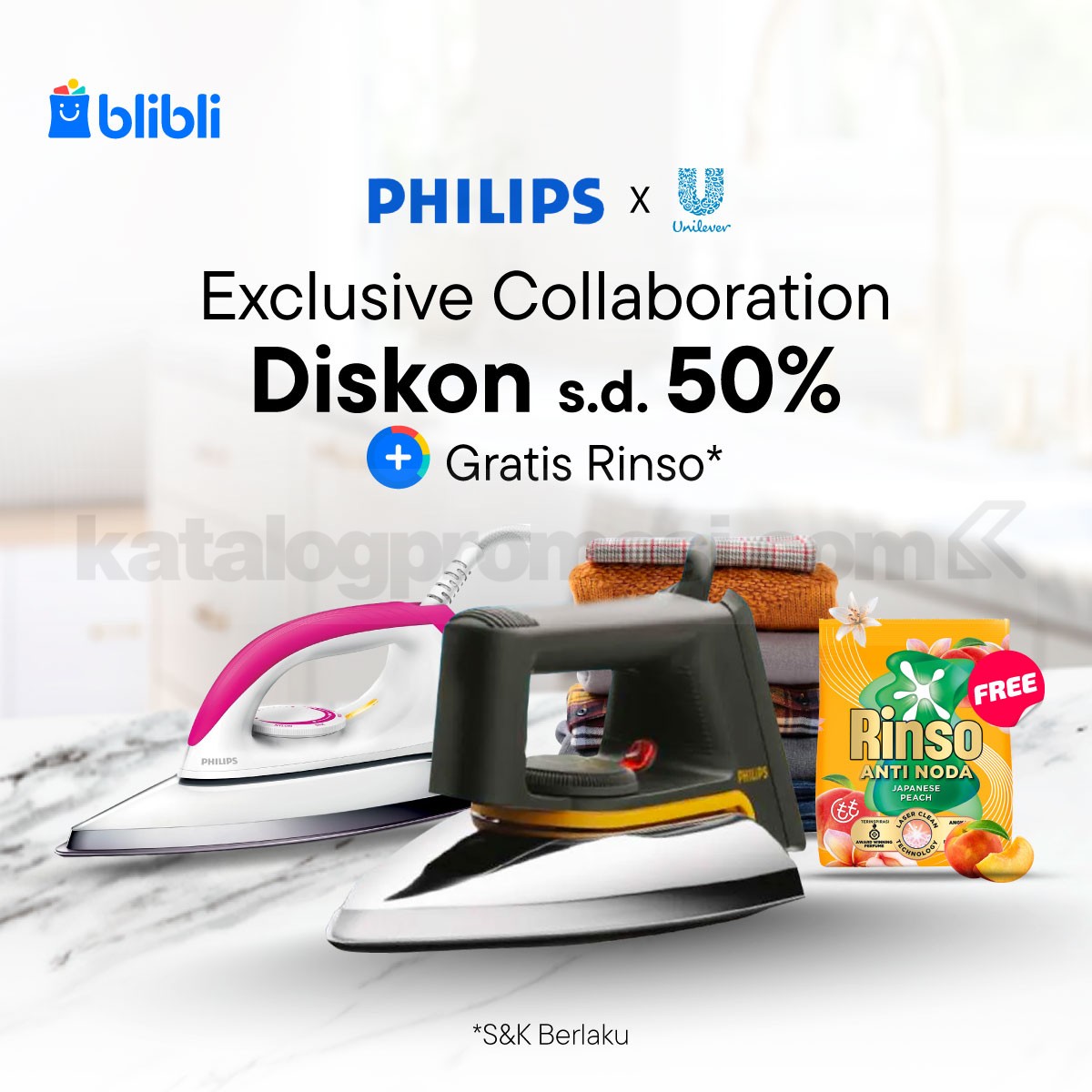 Promo Philips di Blibli Diskon hingga 50% + Gratis Produk Unilever 