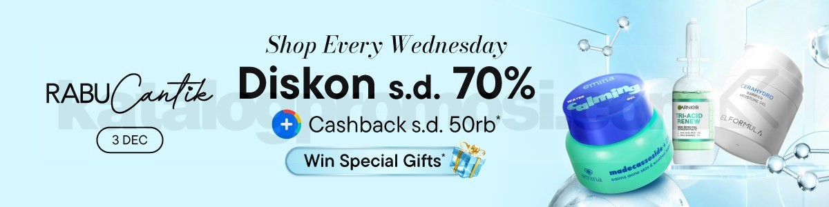 Promo Rabu Cantik Blibli Diskon hingga 70% + Hadiah Spesial 