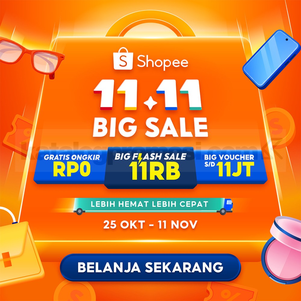 Promo Shopee 11.11 Big Sale Serba 11K + Voucher hingga 11 Juta & Gratis Ongkir!