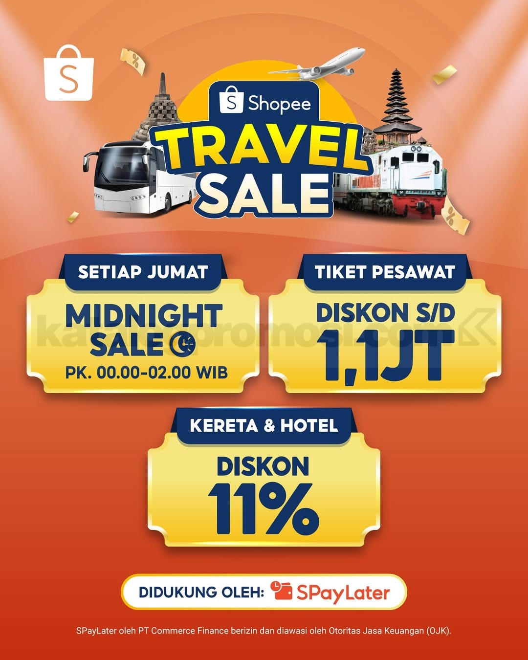 Promo Shopee Travel Sale Midnight Sale + Diskon Tiket Pesawat 1,1 Juta! 