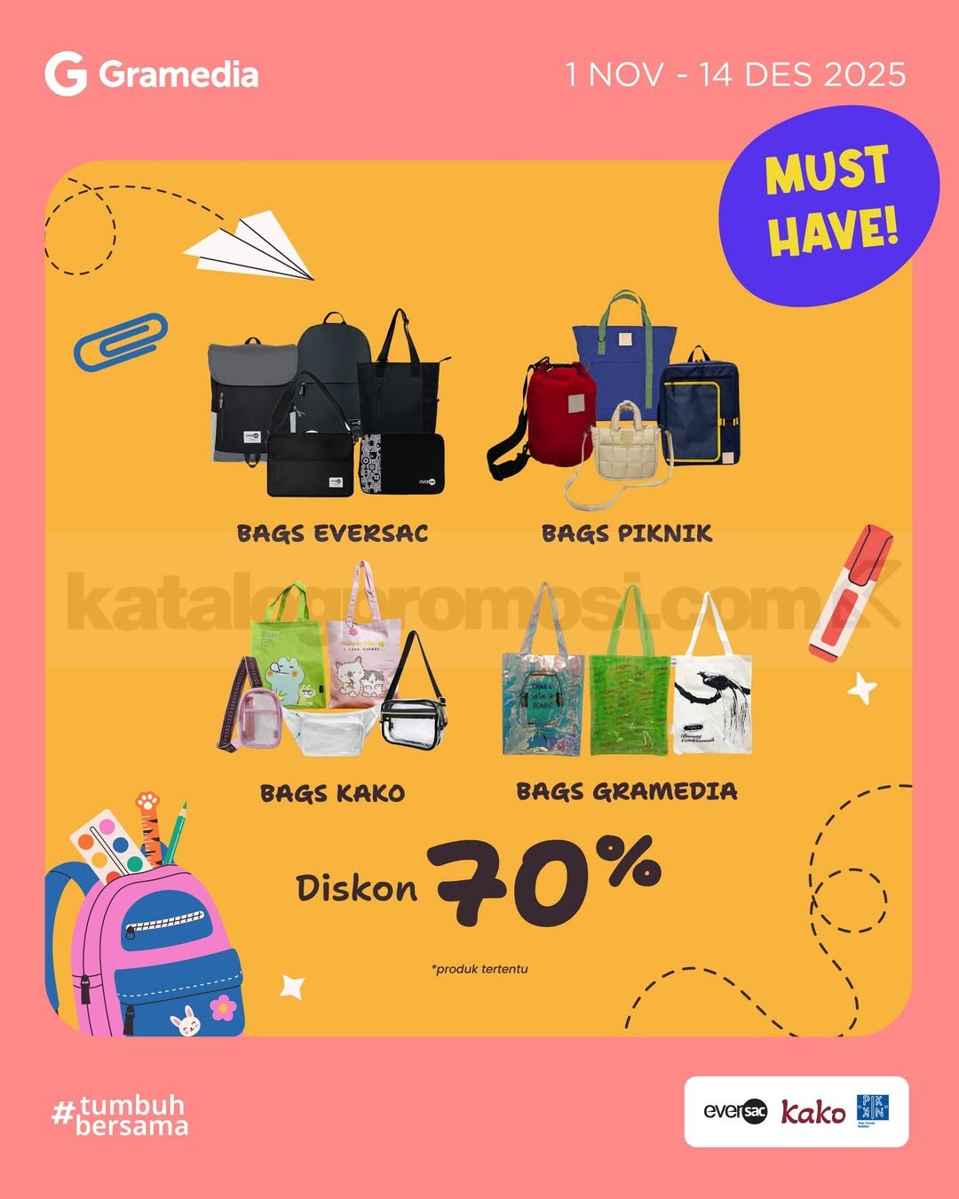 Promo Tas di Gramedia Diskon hingga 70% Promo Tas di Gramedia Diskon hingga 70%