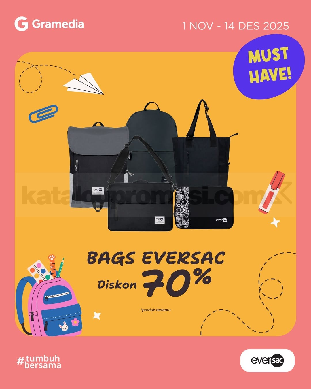 Promo Tas di Gramedia Diskon hingga 70%