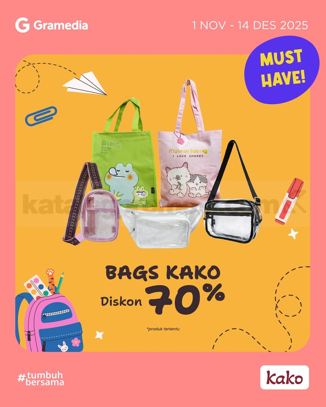 Promo Tas di Gramedia Diskon hingga 70%