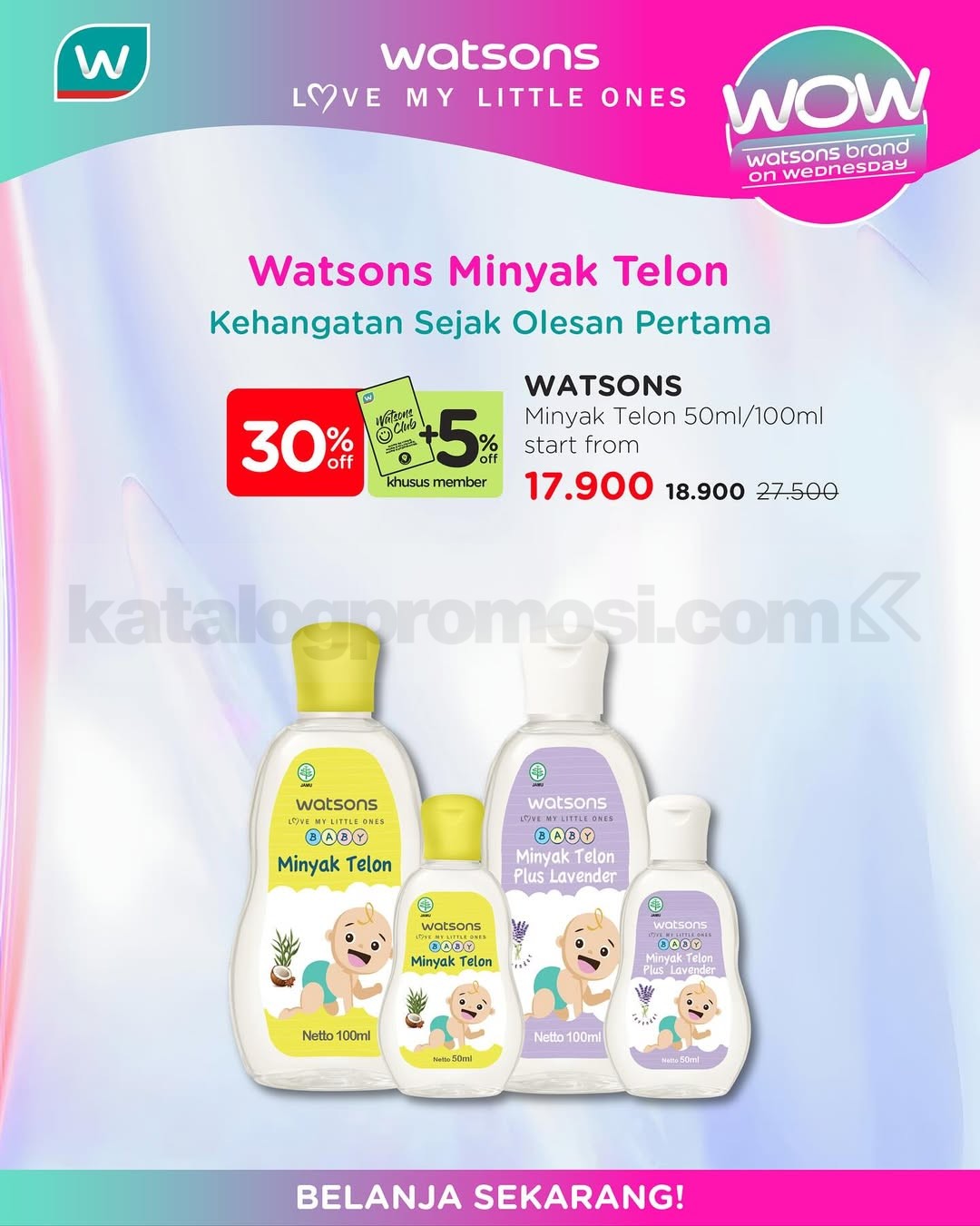 Promo WOW! Watsons Brand On Wednesday Diskon hingga 50% + 10%