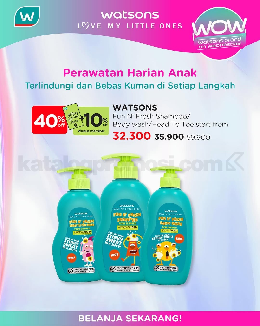 Promo WOW! Watsons Brand On Wednesday Diskon hingga 50% + 10%