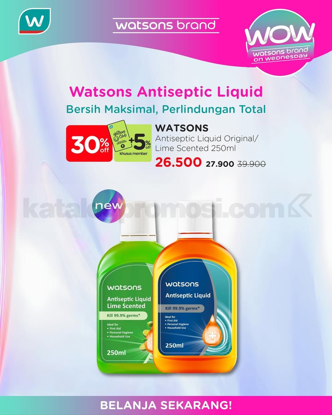 Promo WOW! Watsons Brand On Wednesday Diskon hingga 50% + 10%