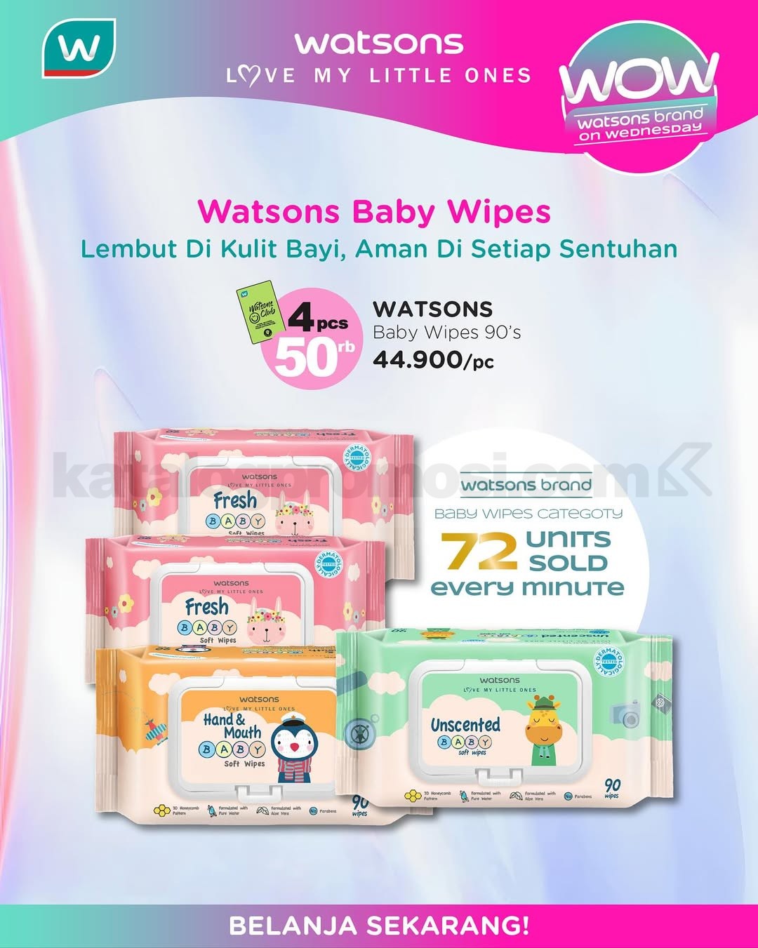 Promo WOW! Watsons Brand On Wednesday Diskon hingga 50% + 10%