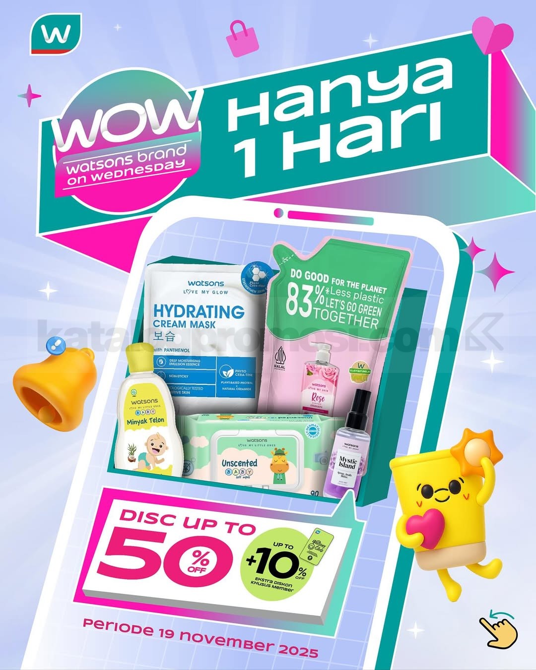 Promo WOW! Watsons Brand On Wednesday Diskon hingga 50% + 10%