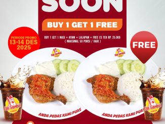 Promo Ayam Gepuk Pak Gembus Opening Jember Buy 1 Get 1 paket nasi ayam es teh