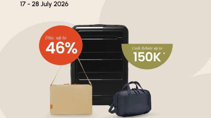 Promo Bags City Blibli 15th Salebration diskon hingga 46% untuk koper dan perlengkapan perjalanan.