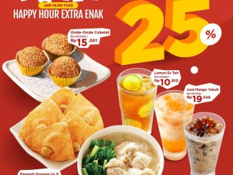 Promo Bakmi GM Happy Hour Extra Enak mulai Rp. 10.910 dengan menu minuman & camilan favorit sore hari