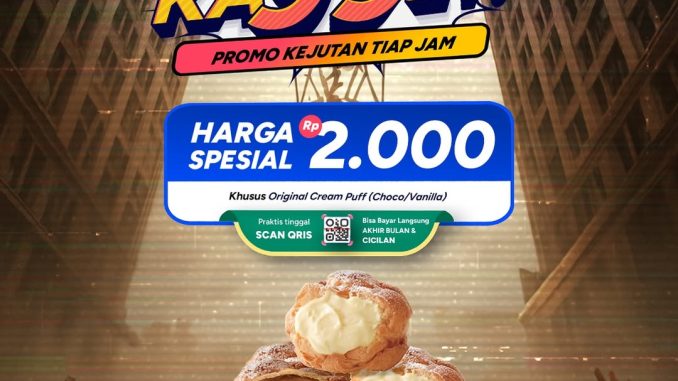 Promo Beard Papa’s Bank Saqu 2nd Anniversary Original Puff Only Rp.2.000, Vanilla atau Chocolate