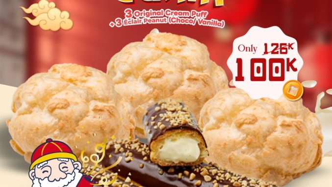 Promo Beard Papa’s Gong Xi Cuan Special Online mulai Rp. 100.000 paket 6 pcs