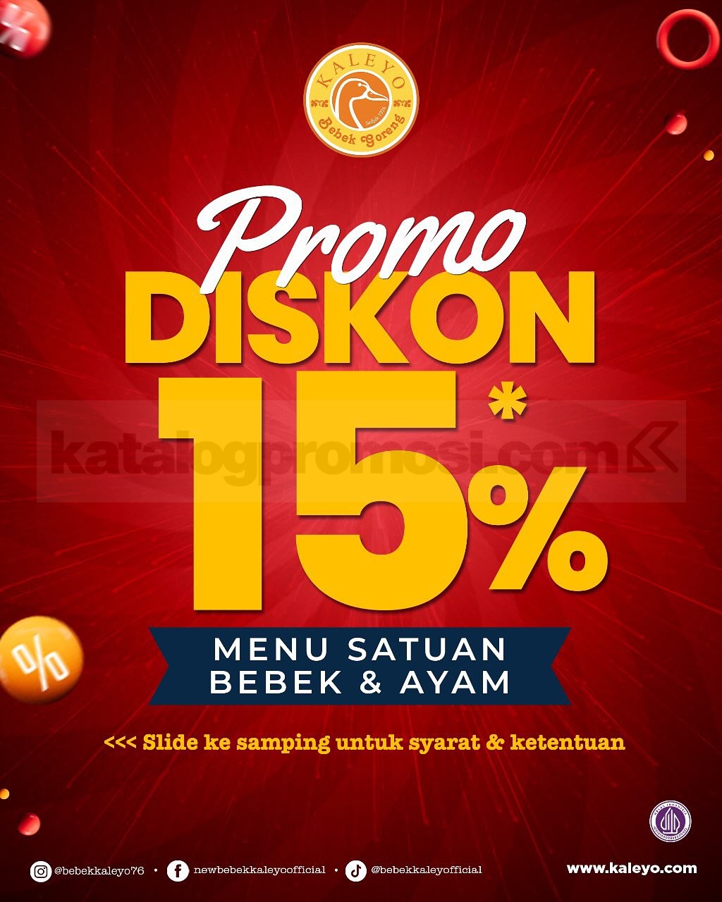 Promo Bebek Kaleyo Diskon 15% Menu Bebek & Ayam Favorit Promo Bebek Kaleyo Diskon 15% menu bebek dan ayam favorit dine in
