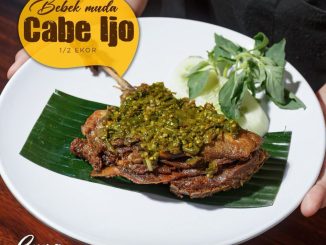 Promo Bebek Kaleyo Menu Bebek Muda Cabe Ijo Rp.37.273,- dengan sambal pedas dan nasi hangat