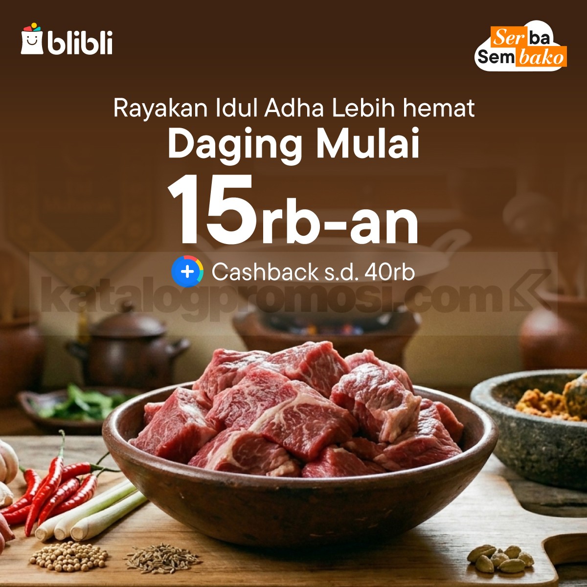 Promo Blibli Serba Sembako Daging Mulai Rp. 15 ribu Promo Blibli Serba Sembako daging mulai Rp. 15 ribu dengan cashback hingga Rp. 40 ribu