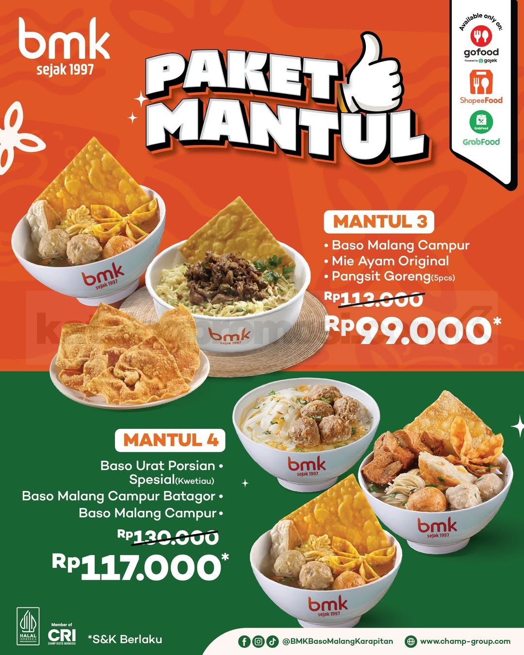 Promo BMK Paket Mantul Mulai Rp. 44 ribu Promo BMK Paket Mantul Mulai Rp. 44 ribu 1