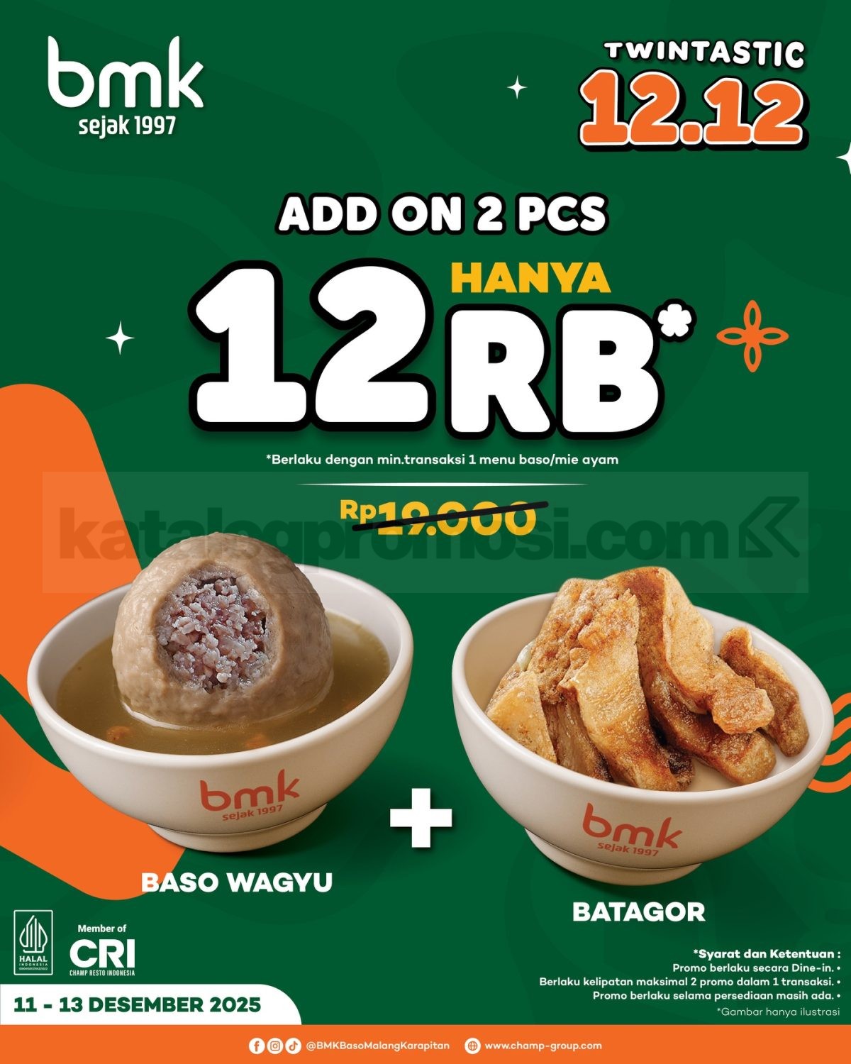 Promo BMK Twintastic 12.12 mulai Rp. 12.000 Promo BMK Twintastic 12.12 mulai Rp. 12.000 2