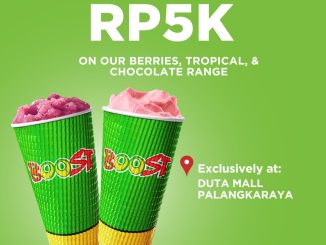 Promo Boost Grand Opening Palangkaraya Buy 1 Get 1 Free menu Berries Tropical Chocolate