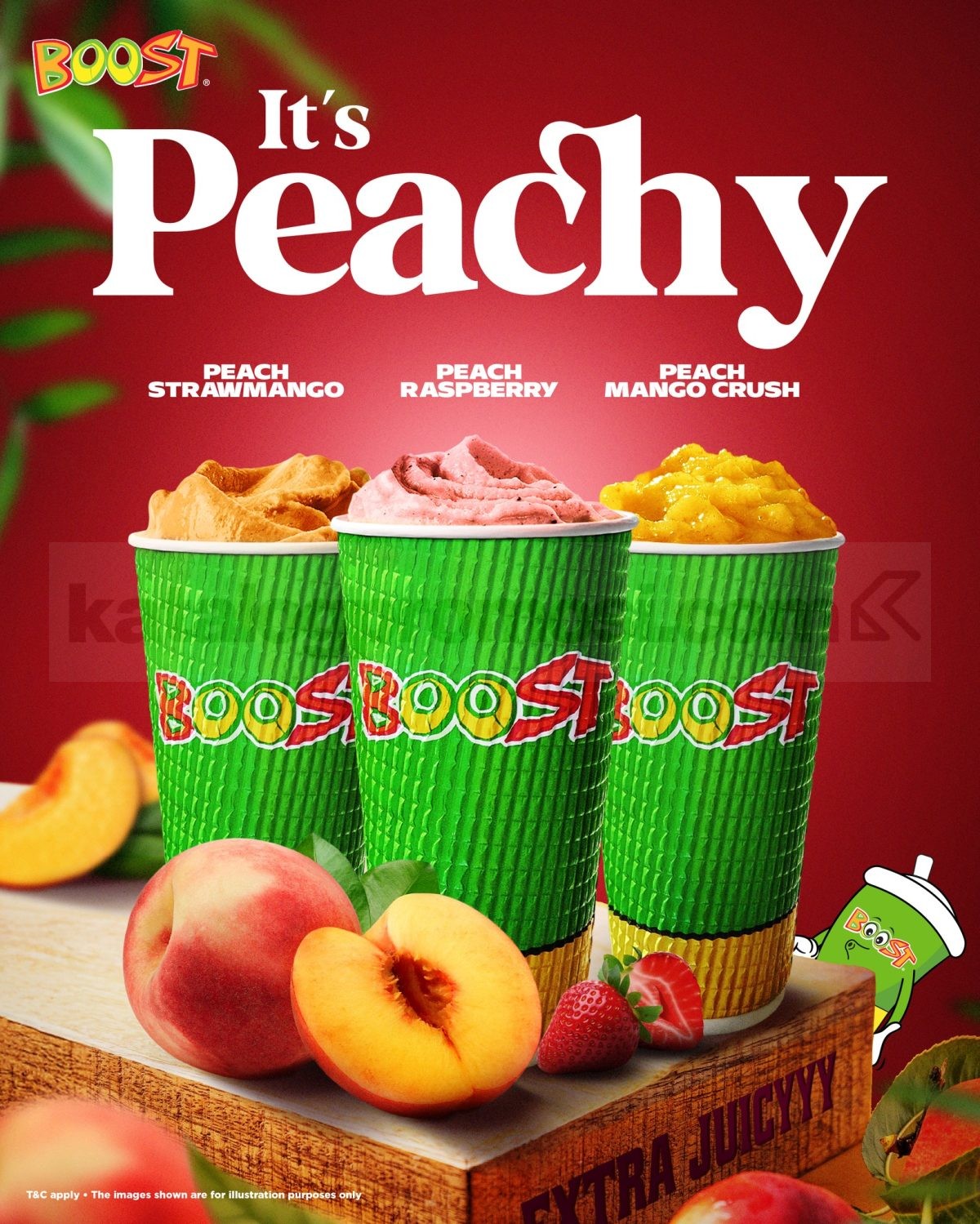 Promo BOOST It’s Peachy Trio minuman spesial edisi Desember Promo Boost It’s Peachy Trio edisi Desember menghadirkan tiga varian minuman peach musiman.