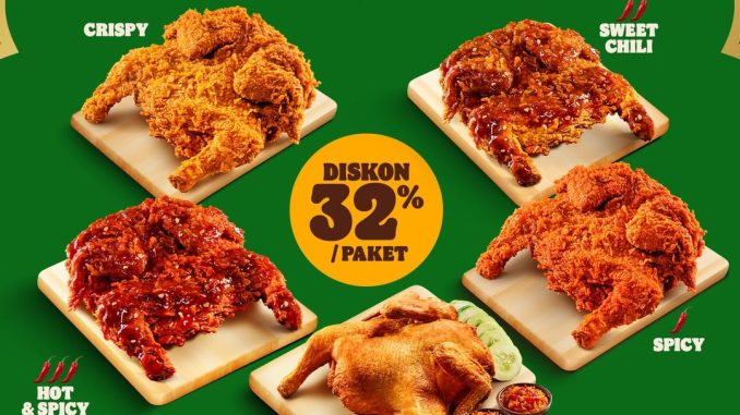 Promo Burger King Paket Whole Chicken Rp. 160.000 lengkap 4 nasi dan 4 Coke untuk buka puasa hemat