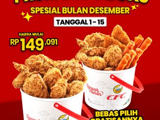 Promo CFC Boks Pilih Sendiri Menu Gratisan mulai Rp149.091 dengan tiga pilihan menu gratisan 1–15 Desember 2025