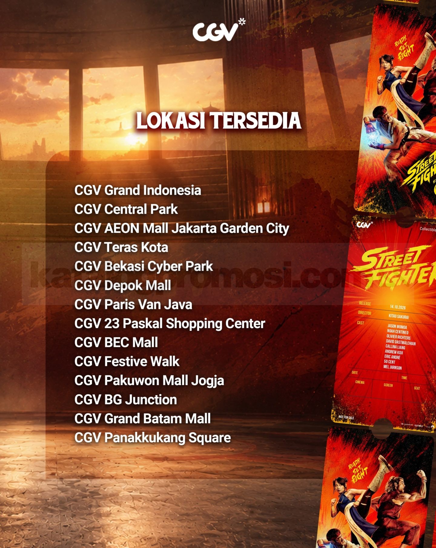 Promo CGV Street Fighter Game Over Combo Gratis Collectible Ticket