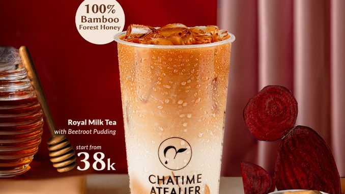 promo Chatime Atealier x Javara Royal Milk Tea with Beetroot Pudding mulai Rp. 38 ribu
